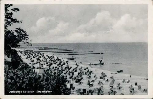 Ansichtskarte Koserow Strandleben 1958
