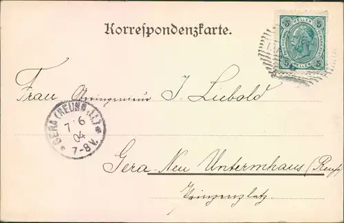 Postcard Marienbad Mariánské Lázně Blick vom Steinbruch 1904