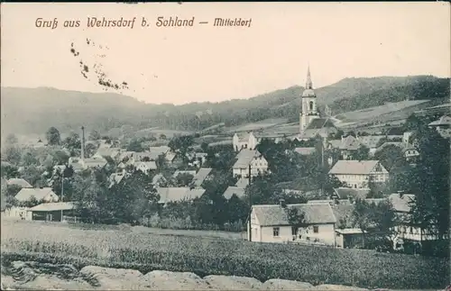 Ansichtskarte Wehrsdorf-Sohland (Spree) Załom Blick auf die Stadt 1925 