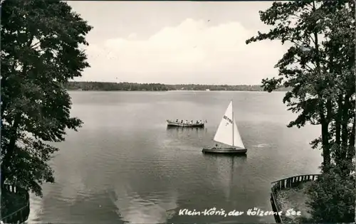 Ansichtskarte Klein Köris-Groß Köris Hölzerne See mit Segelboot 1970