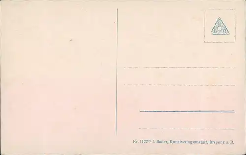 Ansichtskarte Bregenz Gesamtansicht mit Alpen 1934