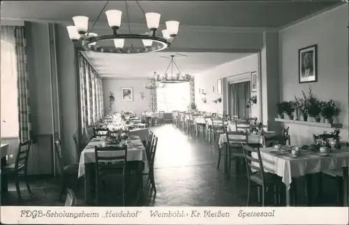 Ansichtskarte Weinböhla FDGB-Ferienheim "Heidehof" - Speisesaal 1958