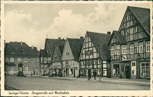 Ansichtskarte Springe Langstraße mit Marktplatz 1965