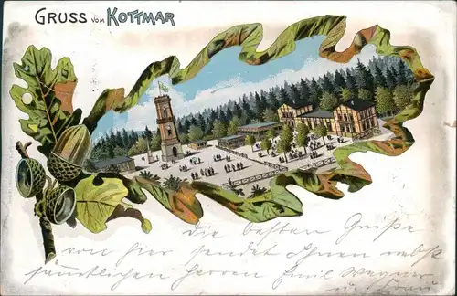 Ansichtskarte Kottmar Kottmarbaude mit Aussichtsturm 1903