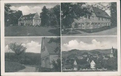Ansichtskarte Crostau Chróstawa Gutshaus - Gaststätte - Panorama 1932