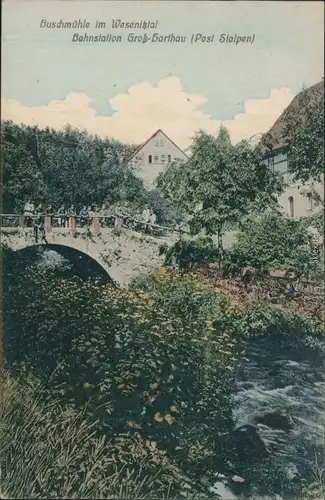 Ansichtskarte Großharthau Buschmühle - colorierte AK 1923