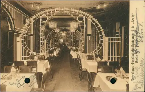 Mitte-Berlin Gesellschaft- Restaurant a la Brady - Jägerstraße 68 1908 