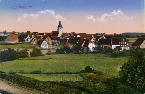 Ansichtskarte Blaufelden Partie an der Stadt 1913