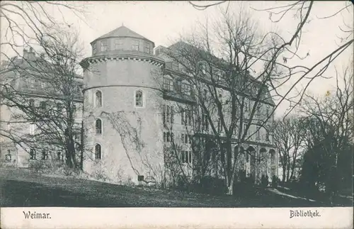 Ansichtskarte Weimar Partie an der Bibliothek 1906 