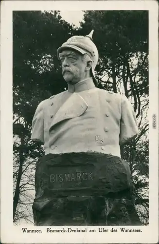 Ansichtskarte Wannsee-Berlin Bismarck-Denkmal am Ufer des Wannsee 1934 