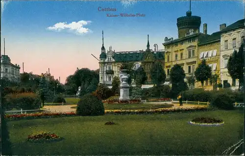 Ansichtskarte Cottbus Kaiser-Wilhelm-Platz - Park 1916 