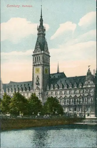 Ansichtskarte Hamburg Blick auf das Rathaus 1912 