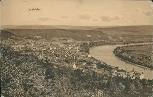 Ansichtskarte Waldshut-Waldshut-Tiengen Blick auf die Stadt 1913 