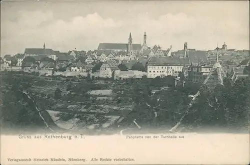 Ansichtskarte Rothenburg ob der Tauber Panorama von der Turnhalle aus 1908 