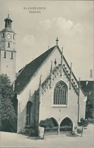 Ansichtskarte Blaubeuren Partie an der Stadtkirche 1909 