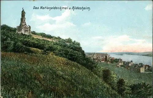 Rüdesheim (Rhein) Stadt - National-Denkmal / Niederwalddenkmal 1909 