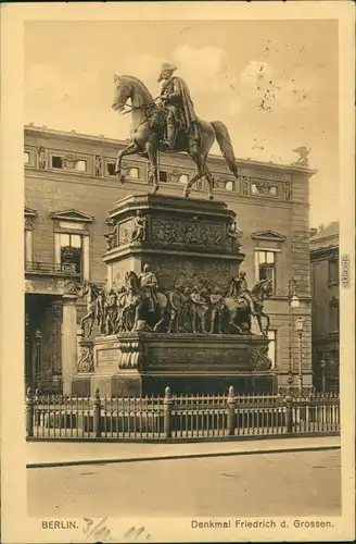 Ansichtskarte Berlin Haus - Denkmal Friedrich des Großen 1911 