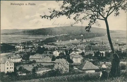 Ansichtskarte Meisungen b. Fulda Blick auf Stadt mit Fabriken 1908 