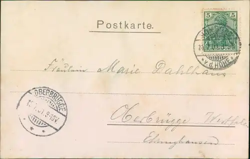 Bad Homburg vor der Höhe Stadt von der Ellerhöhe - Mondscheinlitho 1901 