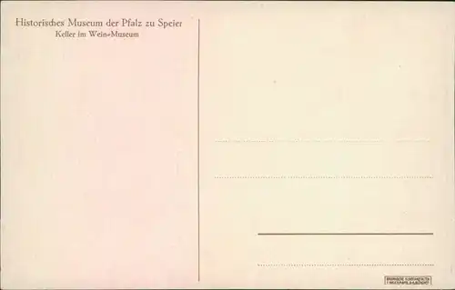 Ansichtskarte Speyer Keller im Weinmuseum 1914