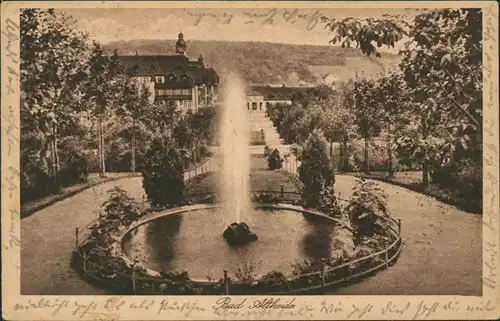 Postcard Bad Altheide Polanica-Zdrój Brunnen mit Fontäne 1928