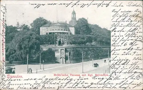 Dresden Brühlsche Terrasse / Terassenufer mit Kgl. Belvedere 1903