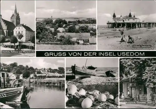 Ansichtskarte Usedom Insel Usedom, Benz, Ahlbeck, Kamminke, Korswandt 1975