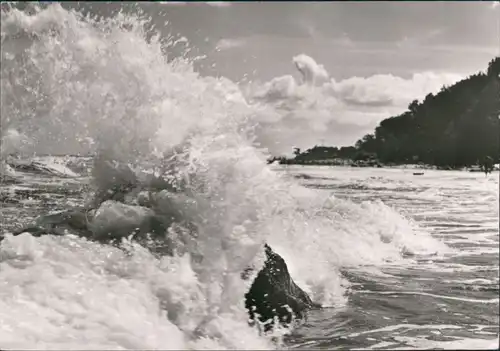 Ansichtskarte Usedom Insel Usedom, Wellenbrechen am Stein 1983