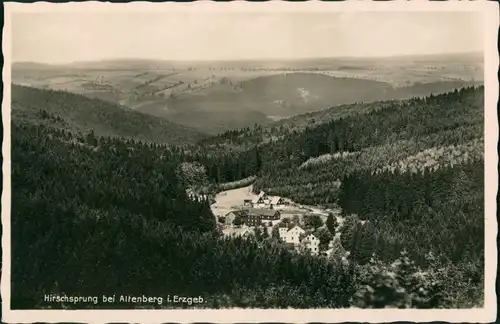 Ansichtskarte Hirschsprung-Altenberg (Erzgebirge) Panorama mit Weitblick 1936