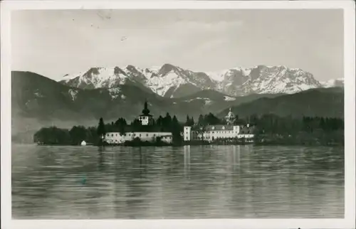 Ansichtskarte Gmunden Seeschloss mit Bergmassiv 1941