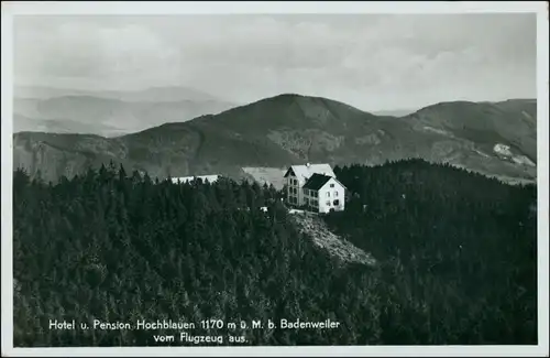 Malsburg-Marzell Hotel und Pension auf dem Hochblauen - Luftbild 1932 