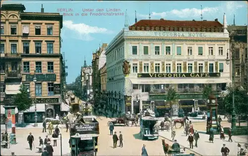 Ansichtskarte Mitte-Berlin Unter den Linden, Friedrichstraße 1913