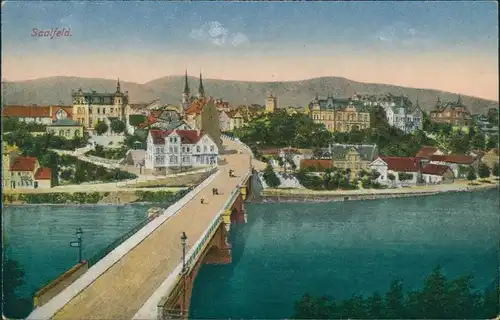 Ansichtskarte Saalfeld (Saale) Saalebrücke 1915