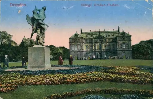 Ansichtskarte Dresden Palais im Großen Garten 1917