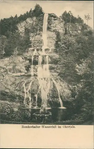 Ansichtskarte Oker-Goslar Romkerhaller-Wasserfall - Okertal 1911 
