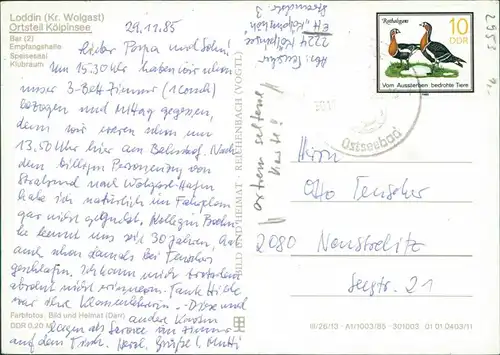 Ansichtskarte Kölpinsee (Usedom) Loddin FDGB-Erholungsheim "Kölpinshöh" g1985