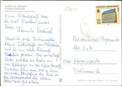 Kölpinsee (Usedom) Loddin FDGB-Erholungsheim "Kölpinshöh" g1984