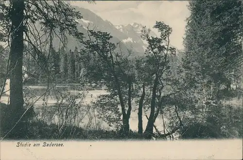 Ansichtskarte Grainau Studie am Badersee 1900