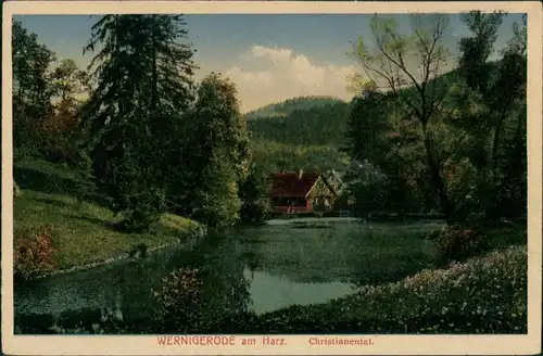 Ansichtskarte Wernigerode Waldgasthaus Christianental 1928