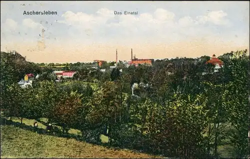 Ansichtskarte Aschersleben Stadt und Fabrik 1914 