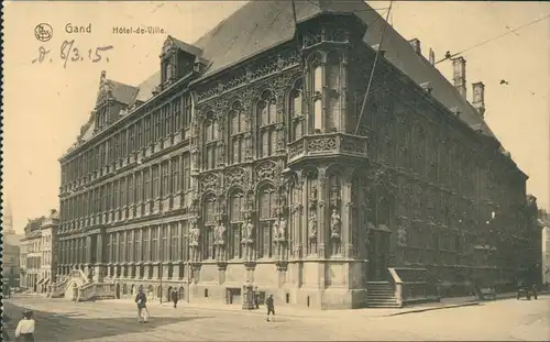 Postkaart Gent Ghent (Gand) Hôtel de Ville/Rathaus 1915