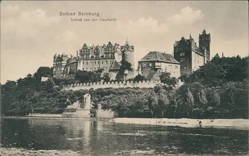 Ansichtskarte Bernburg (Saale) Schloß von der Überfahrt 1914