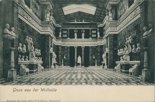 Ansichtskarte Donaustauf Walhalla - Innen 1909 