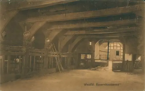 Ansichtskarte Ströhen-Wagenfeld Westfälische Bauernhaustenne 1910 