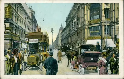 Mitte-Berlin Bus Hallesches Tor - Kutschen Leipziger- Ecke Friedrichstraße 1922 