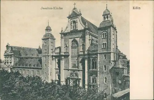 Ansichtskarte Köln Partie an der Jesuiten-Kirche 1909 