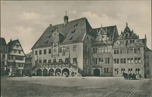 Ansichtskarte Heilbronn Rathaus und Mayerdenkmal 1915 