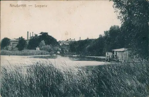 Postcard Neudamm (Neumark) Dębno Seepartie - Neudamm 1926 