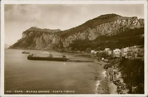 Cartoline Capri Marina Grande, Punta Tiberio 1938