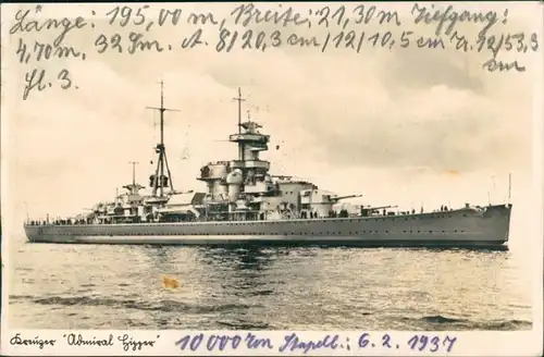  Marine-Ausstellung NS Deutschen Marinebundes: Kreuzer Admiral Hipper 1939